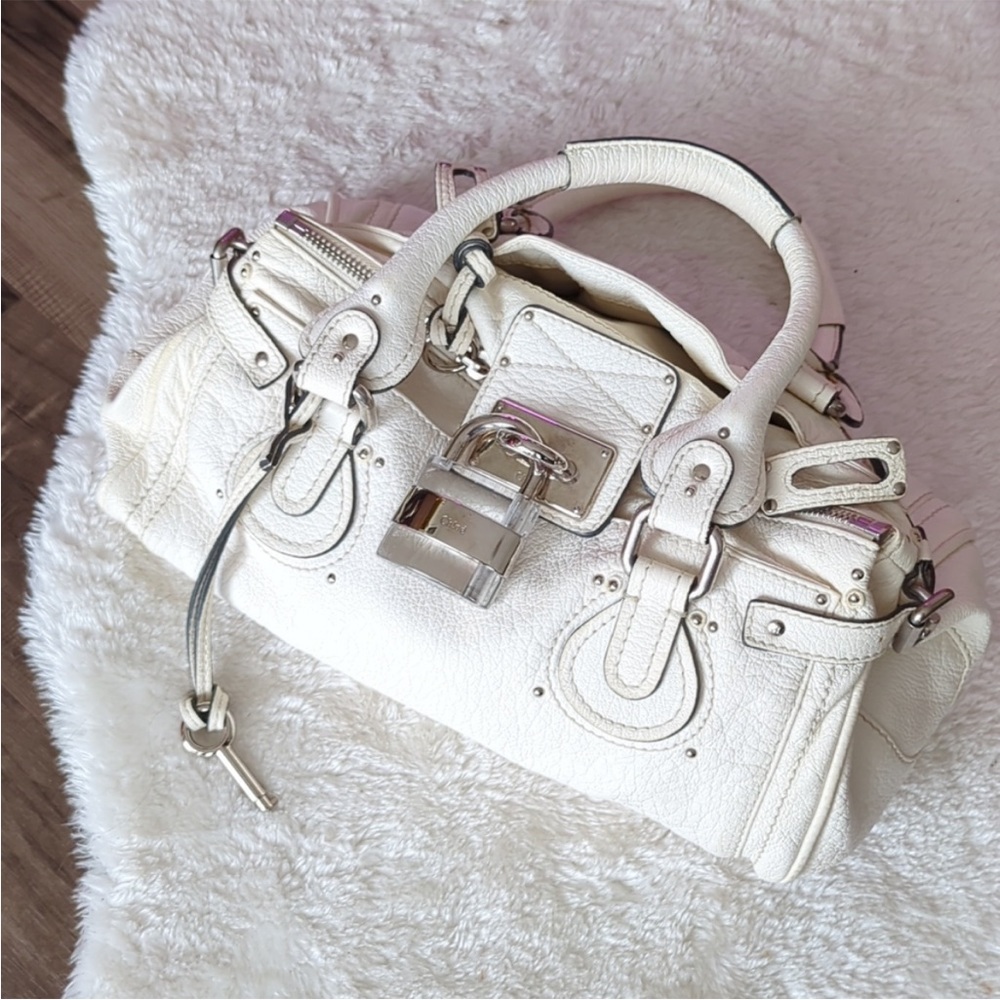 Chloe Cream Leather Satchel